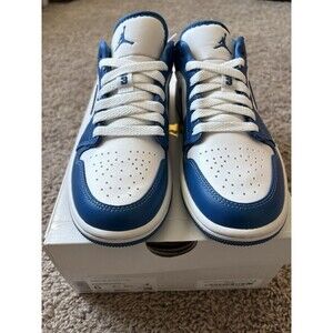 Nike Jordan 1 Low White Dark Marina Blue DC0774-114 Women's Size 6 New Sneaker